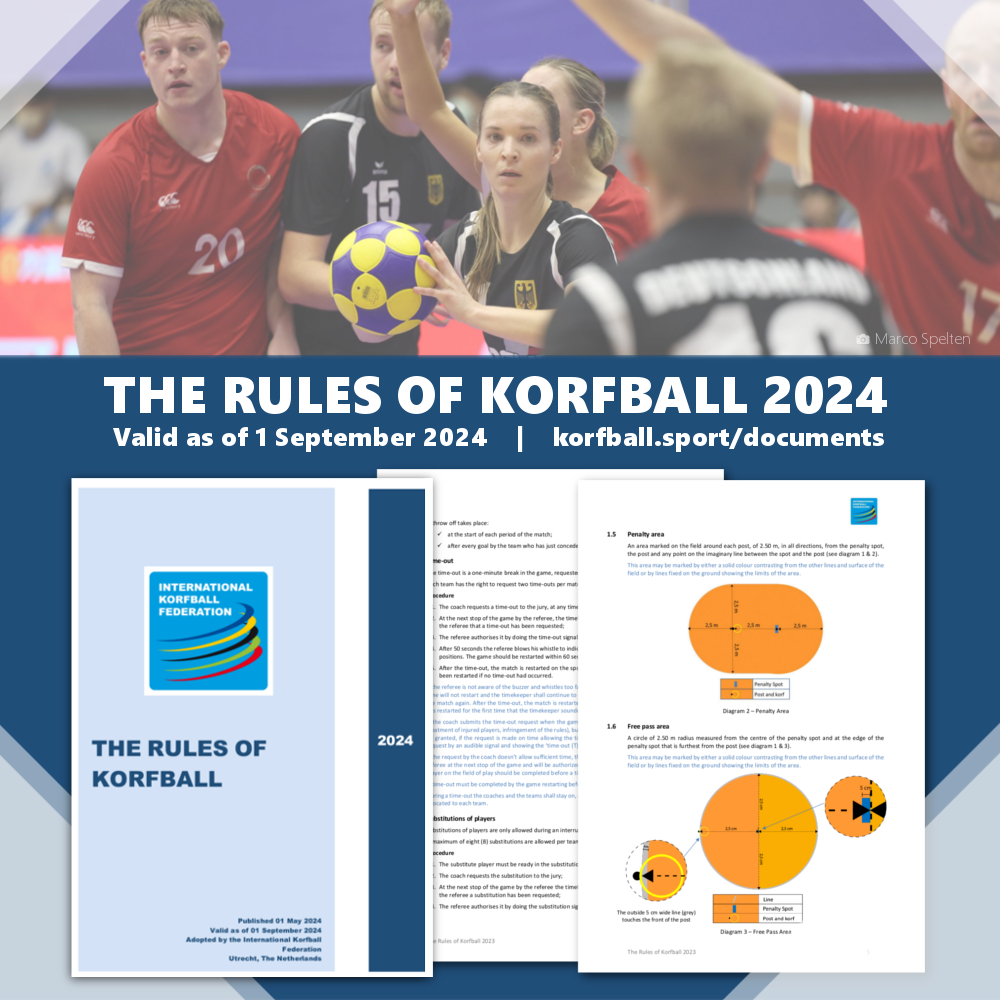 The new rules for korfball, effective from 1 September 2024, have been announced!

📰 Read more ► korfball.sport/?p=37200

#korfball #TheMixedGenderSport #korfbal #corfebol #korfbol #corfbol #КОРФБОЛ #合球 #コーフボール #कोर्फबॉल #코프볼 #คอร์ฟบอล #කොර්ෆ්බොල්
