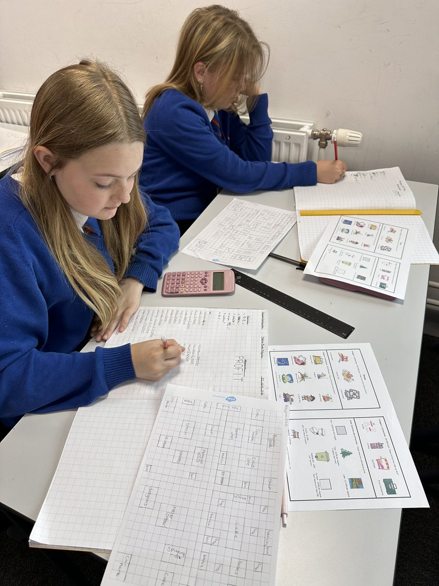 Fab lesson with 8LPR this morning! They were designing a theme park using their knowledge of areas in the design plus some costing to calculate how much profit they could make @WhitmoreHigh @WHSdog