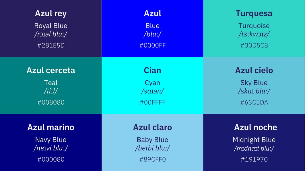 ¿A quién no le gustan los #colores (y eso lo dice un metalero)?

Os dejo un #glosario cromático la mar de vistoso, con 90 tonalidades cromáticas en inglés y español, con su código hexadecimal y su pronunciación.
berlitz.com/es-us/blog/col…