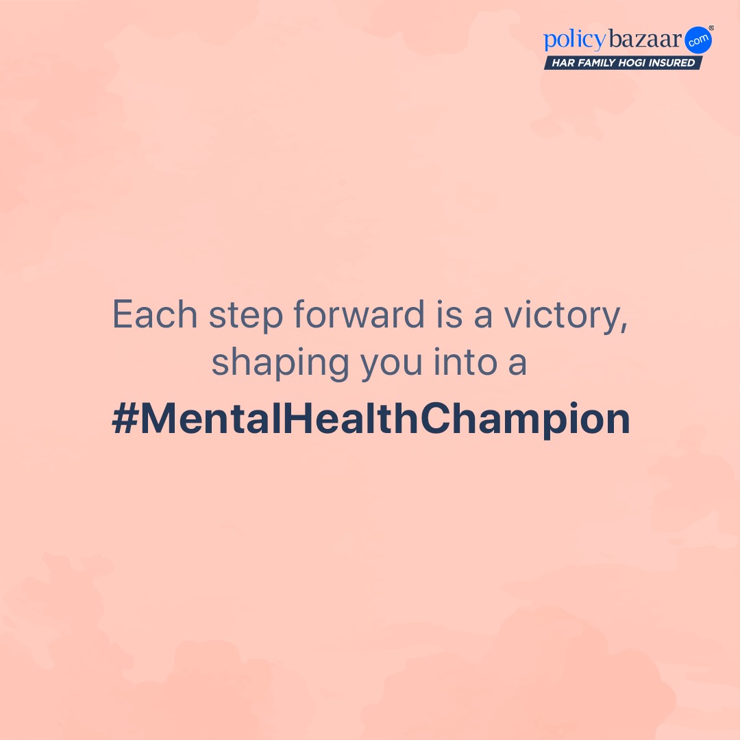 Every triumph, no matter how small, is a step toward becoming a #MentalHealthChampion. Recognize your progress, celebrate your achievements, and cherish each milestone on your journey. #Policybazaar #mentalhealth #mentalawareness #HealthyMind