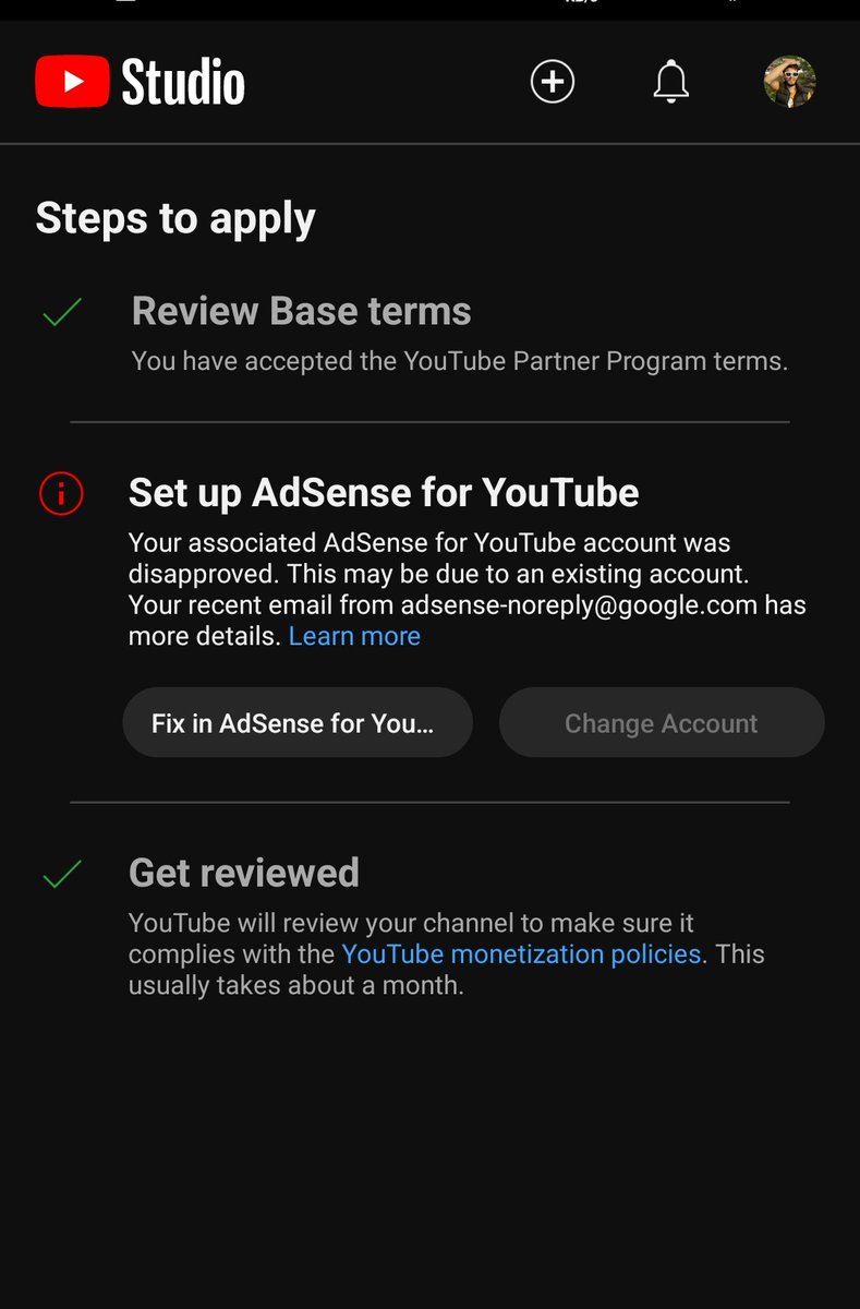 yamRokay's tweet photo. @technicalview71  Google AdSense account not 🚫 available monetize YouTube channel plz help me sir https://t.co/AJ90tvKPzl