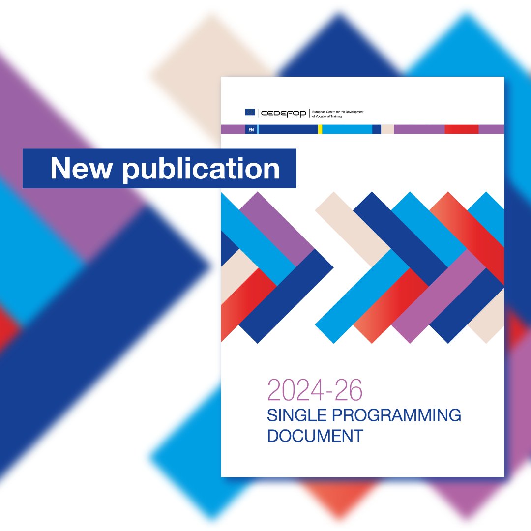 📢#Cedefop's 2024-26 Single Programming Document, and how Cedefop will: ☑Shape #VET & qualifications ☑Value VET & skills ☑Inform VET & skills policies 4 growth, inclusion & resilience? Looking 4ward to Europe next #LifelongLearning & #skillsrevolution🚀 cedefop.europa.eu/files/4216_en.…