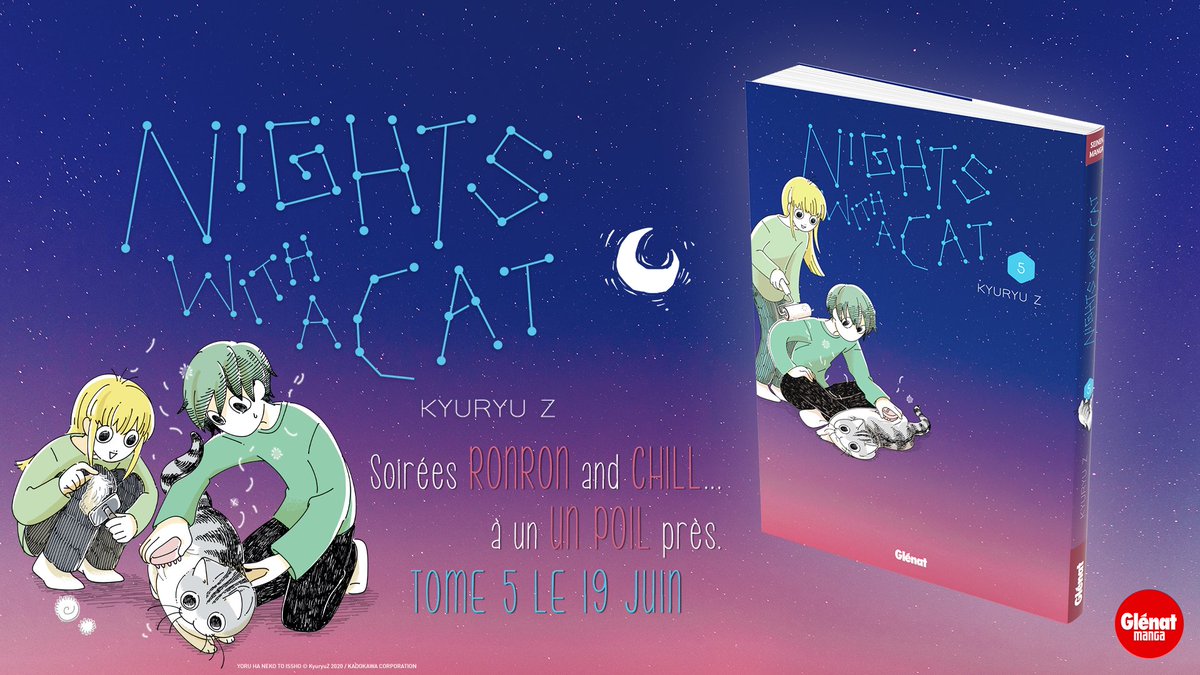 Avis aux amoureux·ses des chats ! Nights with a cat revient le 19 juin avec le tome 5 ! ➡️ glenat.com/seinen/nights-…
