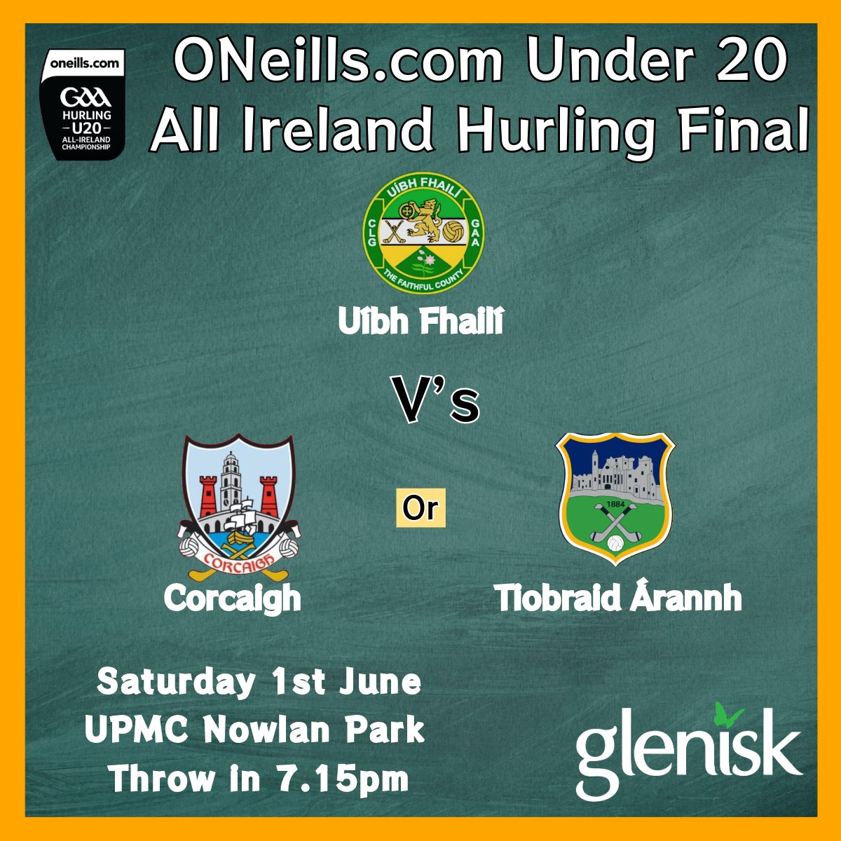 Offaly_GAA's tweet image. 𝘼𝙡𝙡 𝙄𝙧𝙚𝙡𝙖𝙣𝙙 𝙁𝙞𝙣𝙖𝙡 𝘿𝙖𝙩𝙚 𝘾𝙤𝙣𝙛𝙞𝙧𝙢𝙚𝙙