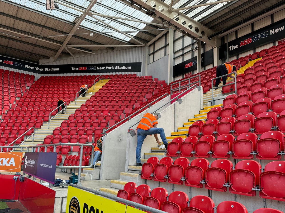 👍 | Renovations are well under way at AESSEAL New York Stadium ahead of the 2024/25 campaign. 

A big thank you to South Yorkshire Probation Service for all their help 👏 

#rufc | #ForeverTogetherForeverProud