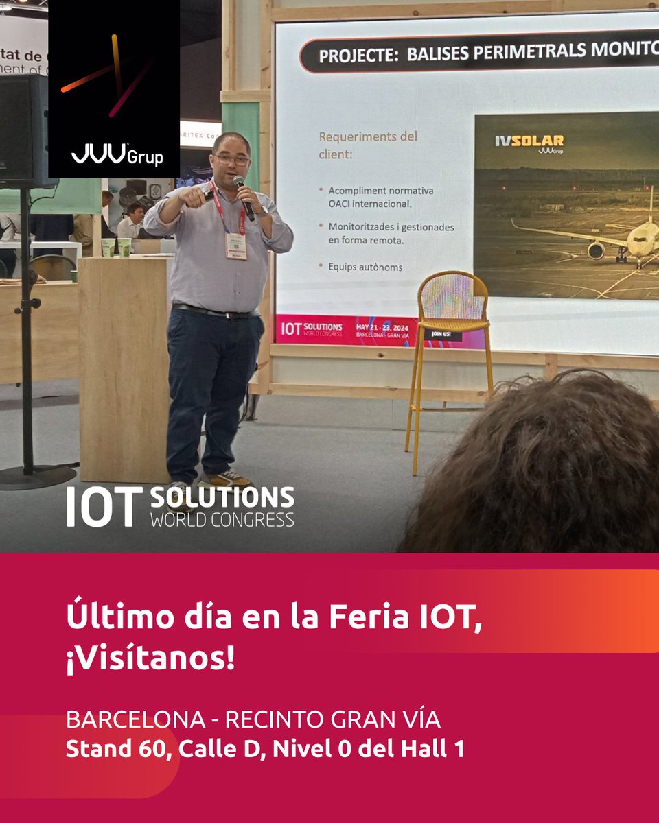 jvvgrup's tweet photo. ¡Último día en IOT Solutions World Congress!🙌

Enric Caelles ha presentado la solución sobre gestión y monitorización inalámbrica de balizas de señalización de obstáculos. Un evento de alto interés técnico.

📍Stand 60, Calle D, Nivel 0, Hall 1 Fira Barcelona

#IOTSWC https://t.co/f5I80401hL
