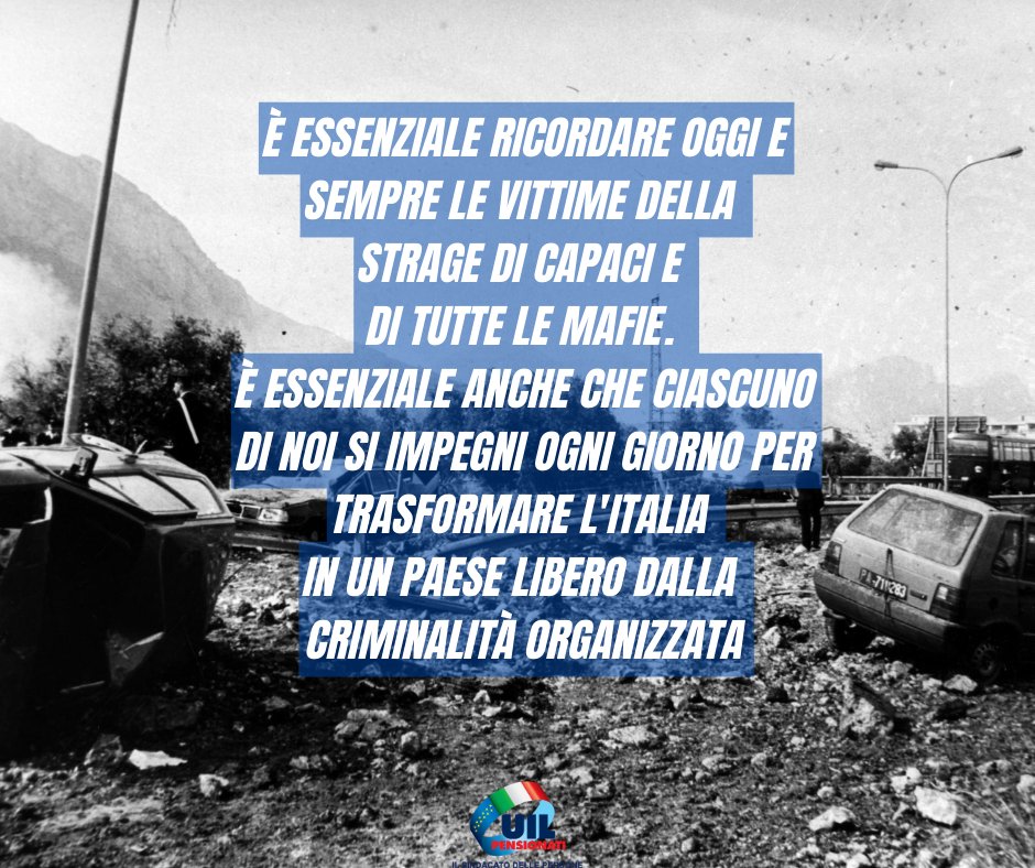 Ricordare #GiovanniFalcone, le vittime della strage di #Capaci e tutte le vittime delle mafie è un dovere collettivo che dobbiamo assumerci come nazione.
👉uilpensionati.it/news/strage-di…