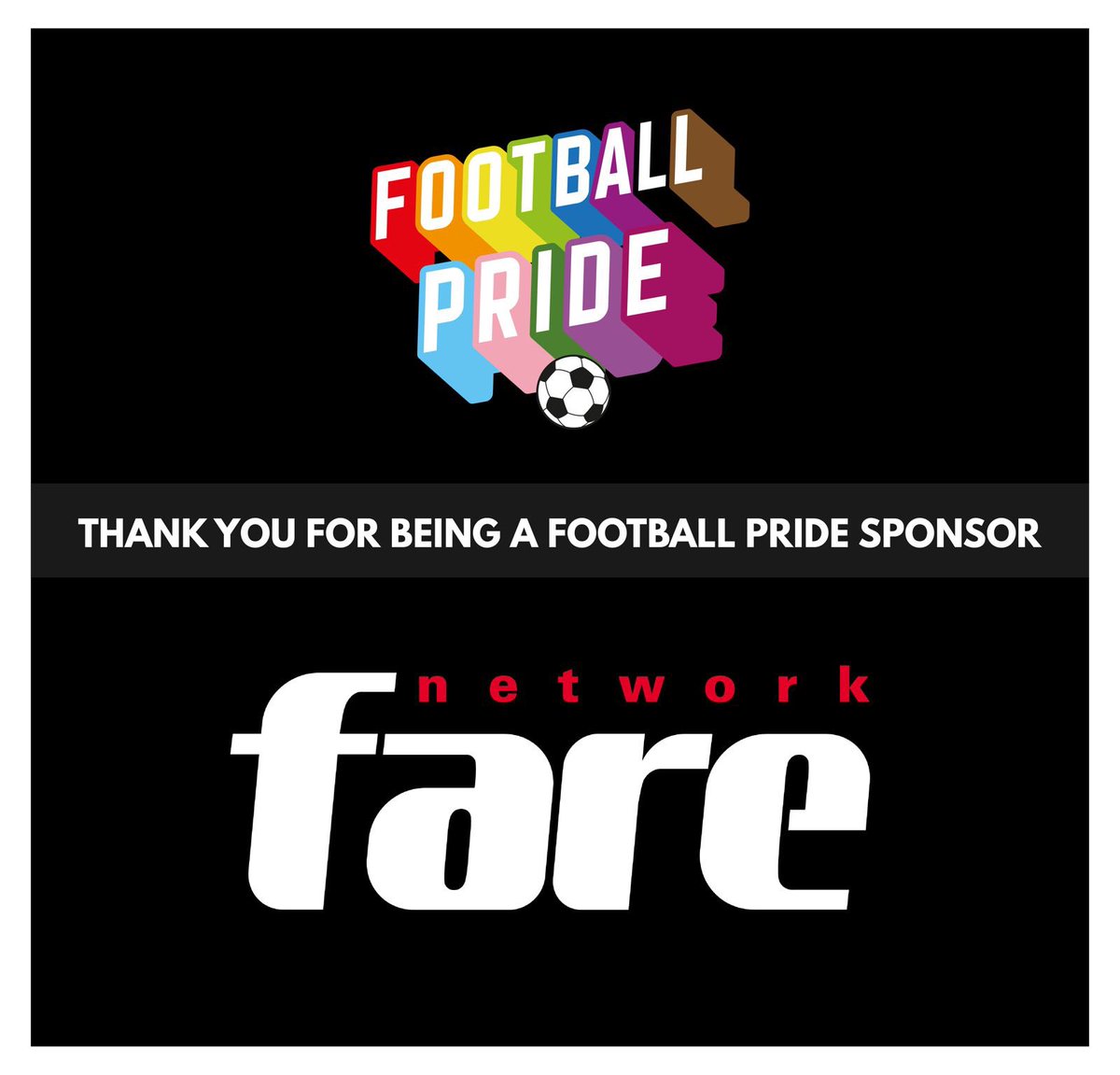 A massive THANK YOU to @farenet for their sponsorship of @FootballPrideUK for a second year & for helping us bring some international content to the day 

Fare is an umbrella organisation that brings together individuals, groups & organisations to combat inequality in football 🤝
