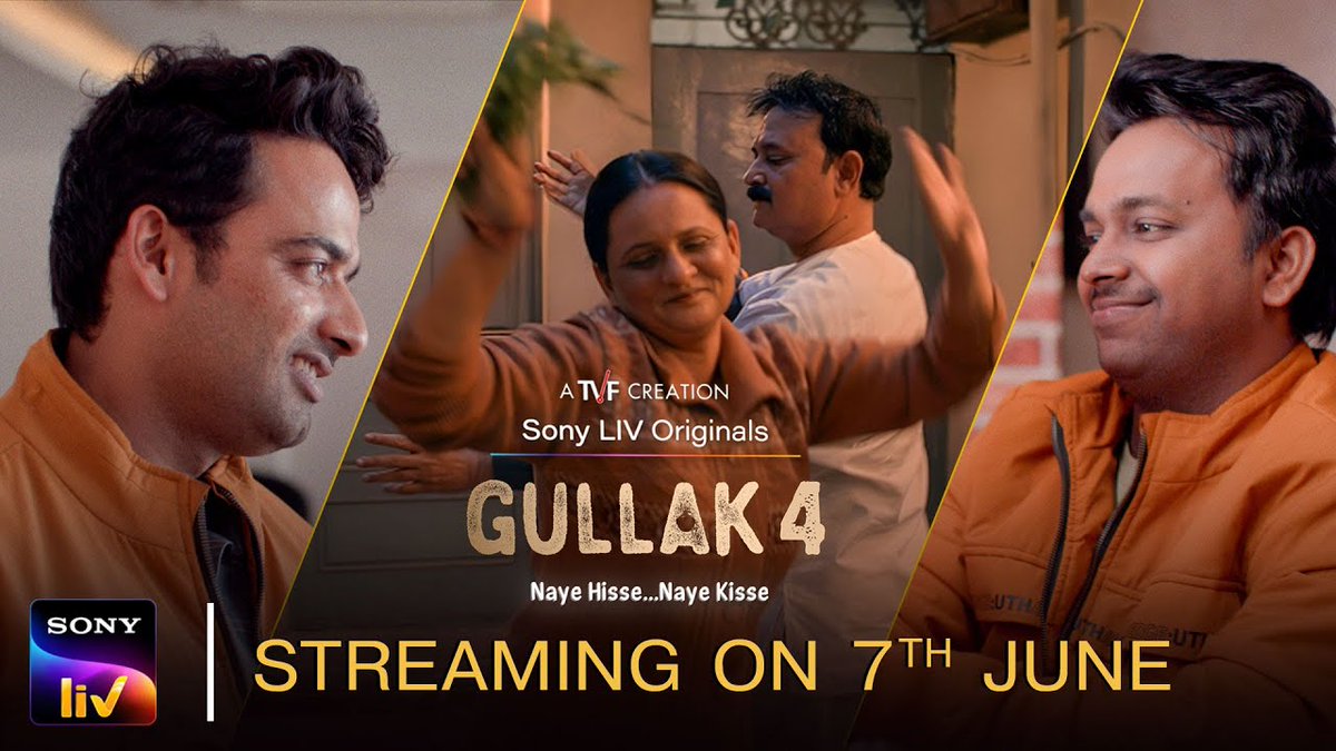Hindi series #Gullak Season 4 will premiere on SonyLIV on June 7th. Trailer: youtu.be/5i2VB5hXyoM?si…