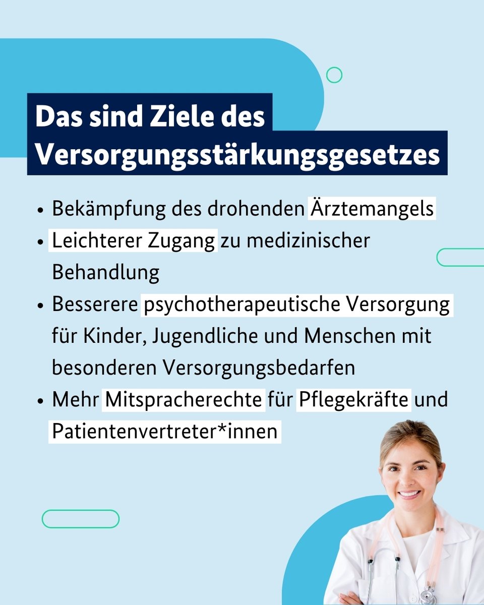 Bessere Behandlung für Patientinnen und Patienten, bessere Bedingungen für Ärztinnen und Ärzte: Das Kabinett hat am Mittwoch das #Gesundheitsversorgungsstärkungsgesetz beschlossen. Darum geht’s 👇