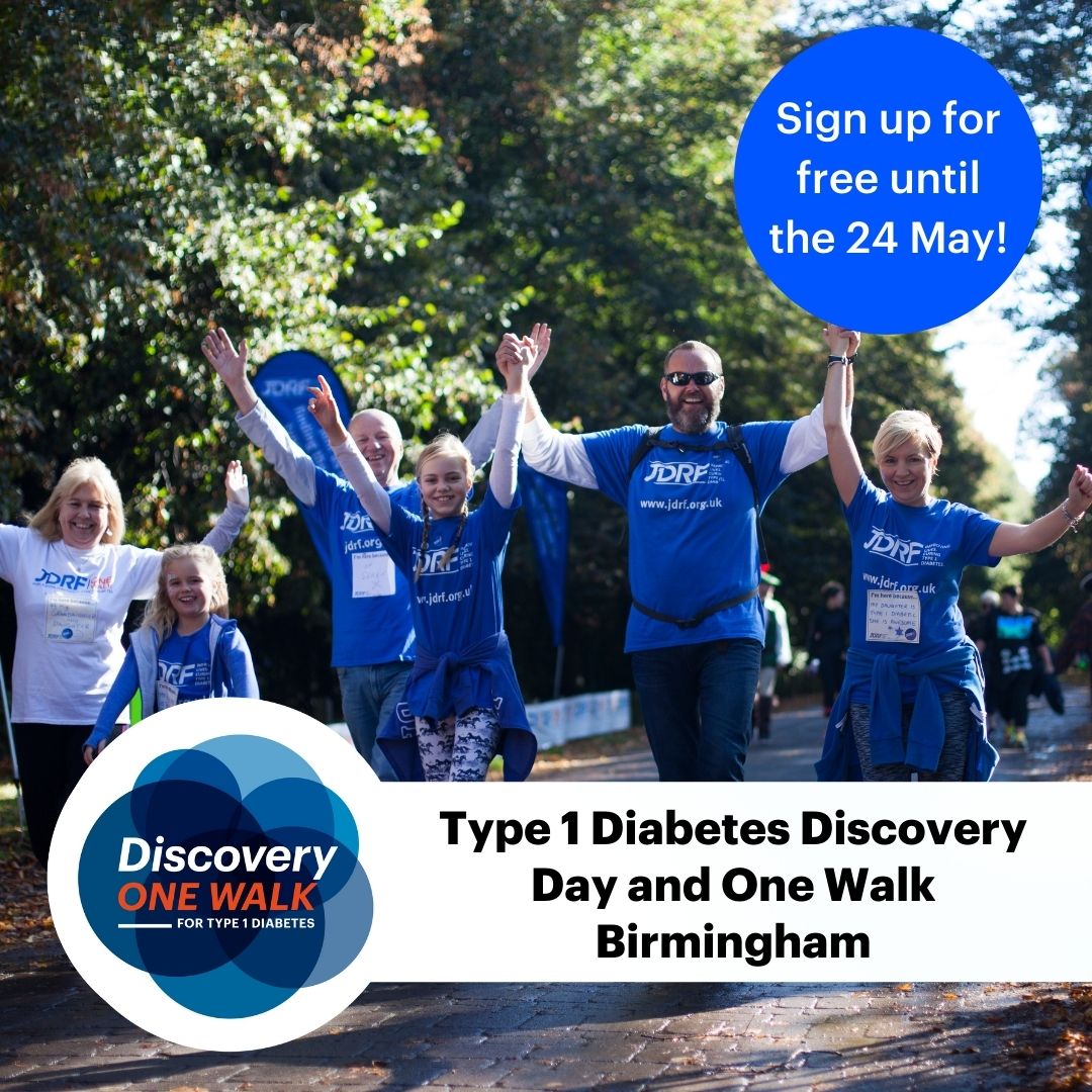 BT1DUK's tweet photo. 📢 It’s your last chance to get FREE tickets for our Discovery One Walk event in Birmingham on Saturday 8 June!

It’s a family-friendly event open to adults, children, and anyone affected by type 1 diabetes💙

Sign up by 24 May to get free tickets➡️ https://t.co/lkVHOYgtlR
#GBDoc https://t.co/CZKUgbzuic
