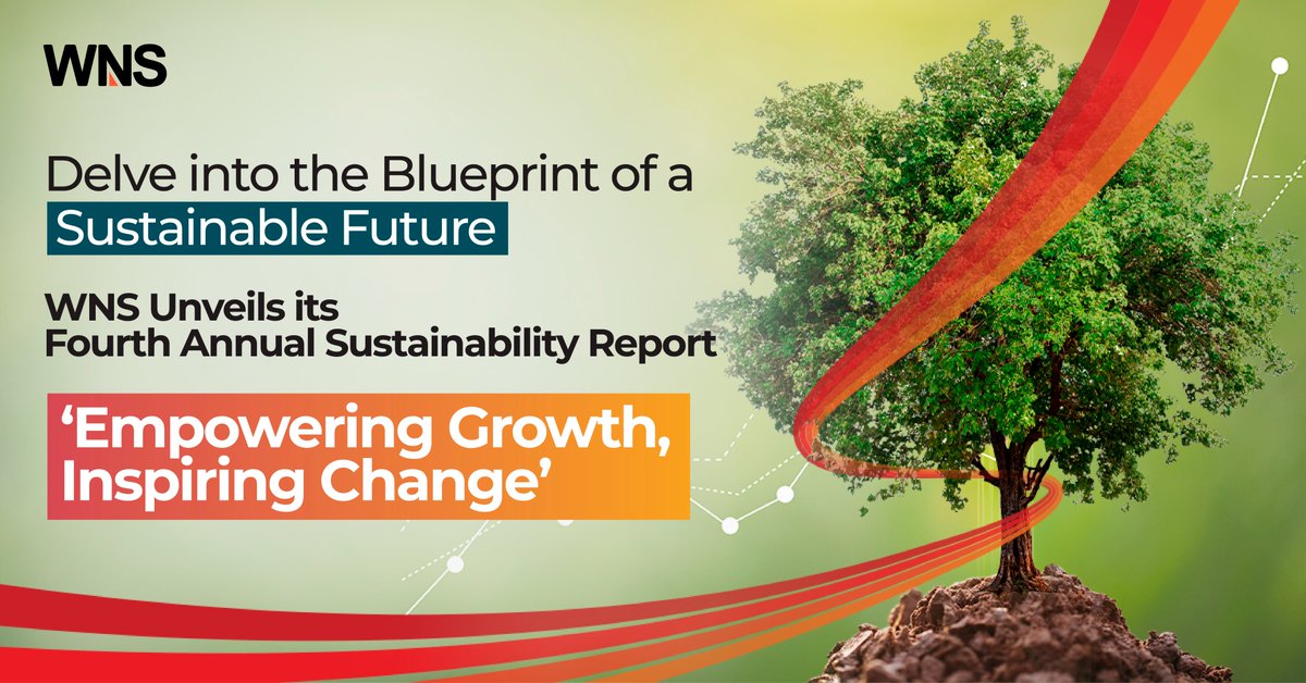 It's here! WNS proudly presents its fourth annual #sustainability report, ‘Empowering Growth, Inspiring Change’ – our roadmap to a sustainable future. Discover how we are championing #carbonreduction, #greenenergy and #socialimpact: bit.ly/SR1-T