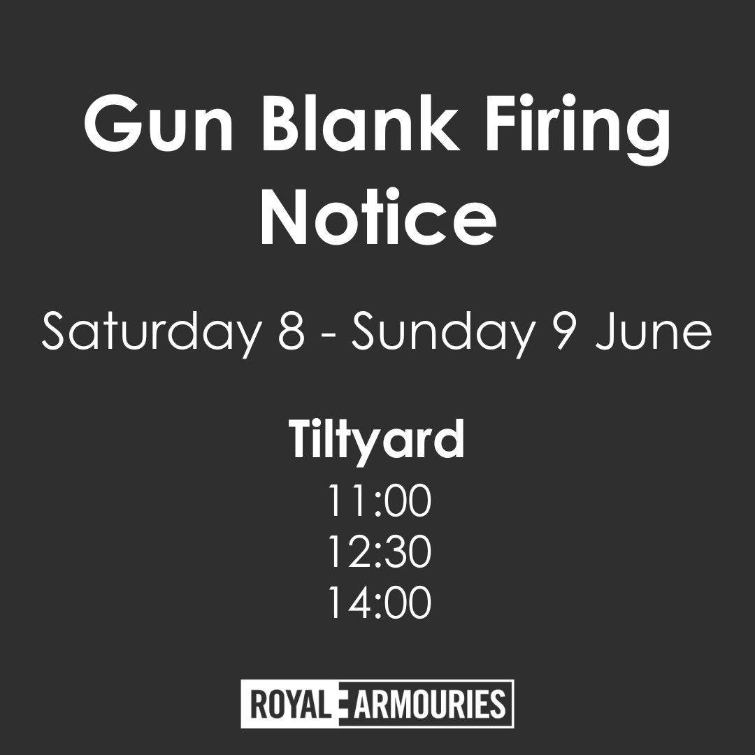 As we gear up to mark the 80th anniversary of D-Day, we'd like to give our neighbours at #LeedsDock a polite notice of blank firing on 8 - 9 June in our Tiltyard at 11am, 12:30pm and 2pm each day. Thank you to the local residents and businesses for your cooperation.