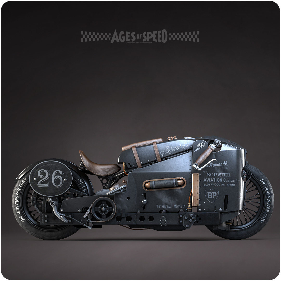 Let's finish of the series of Super 4 shots with a mean looking black livery.

#caferacer #motorcycle #motorcycles #biker  #motorbike #classicbike #custommotorcycle #vintagebike #racingbike #boardtrack #simracing #render3d #indiegame #simracer #lowpolyart #black #obsidian