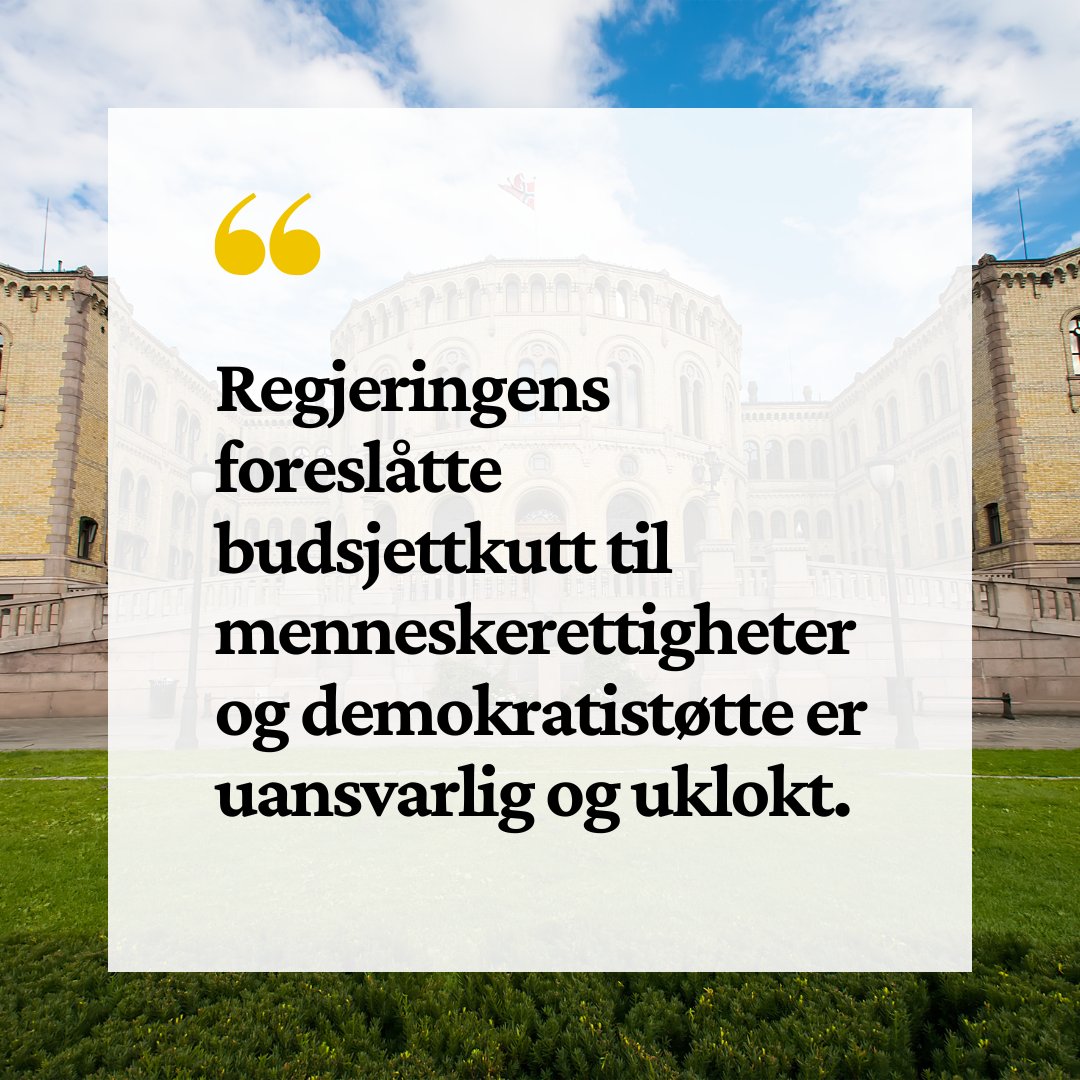 Når verden blir mer utrygg og konfliktfylt, bør støtten til aktørene som kjemper for demokrati og menneskerettigheter økes, ikke kuttes. 

Les mer: panoramanyheter.no/bistandsbransj…