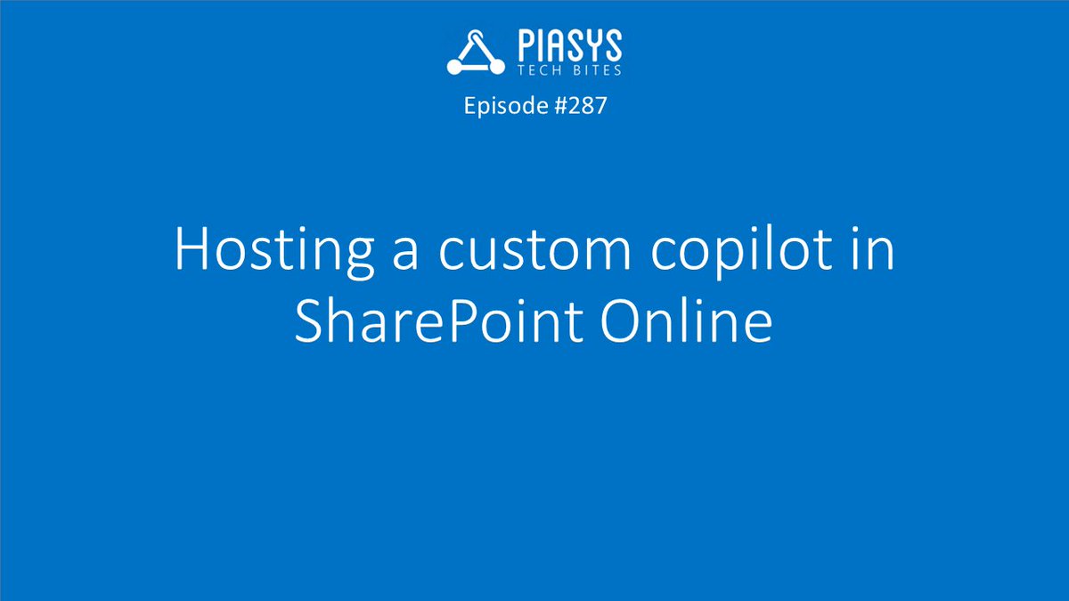 PaoloPia's tweet image. Let's see how you can host a custom #Copilot built with #MicrosoftCopilotStudio within #SharePoint Online using #SharePointFramework #SPFx watching this #PiaSysTechBites video youtu.be/zhHrBv-WTEQ #microsoft365dev youtube.com/@PiaSysTechBit…