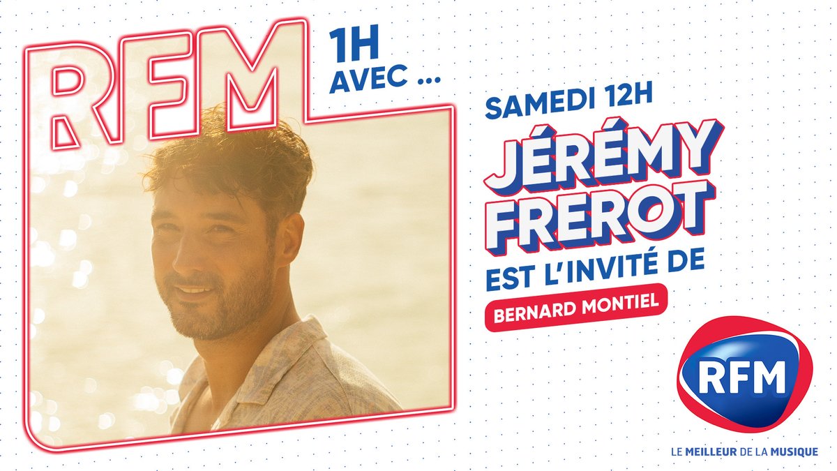 [#Interview] 🎙️ SAMEDI, à 12h, <a href="/bernard_montiel/">Bernard Montiel</a> passera #UneHeureAvec <a href="/JeremyFrerot/">Jérémy Frerot</a> qui signe son grand retour avec de nouvelles chansons, dont "Adieu", extrait de son futur album ! 💿 #RestezALécoute #MeilleurDeLaMusique