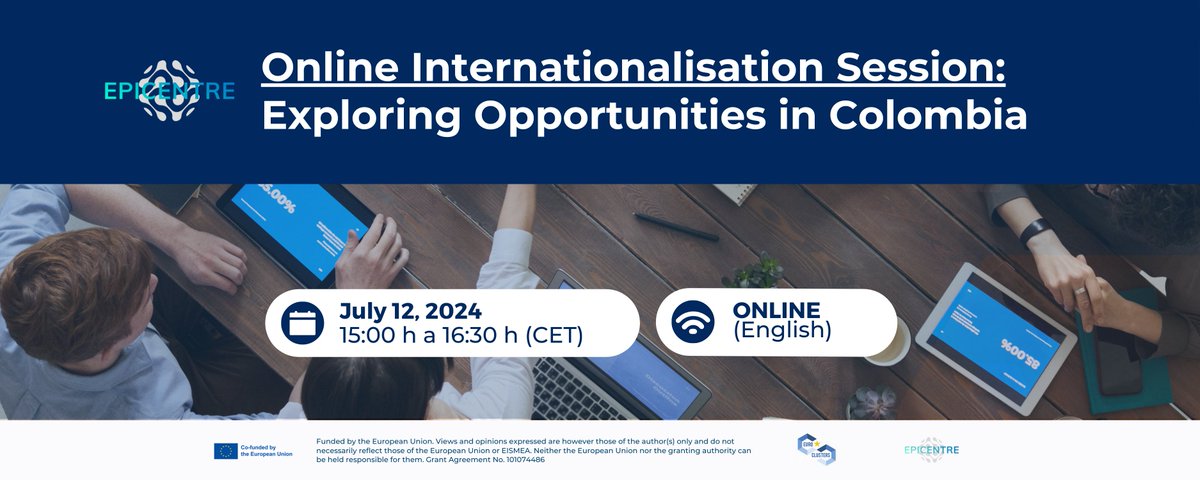 epicentreproj's tweet photo. 🌎 As part of the EPICENTRE project, @Cluster_Digital is leading an internationalisation mission to the Colombian market.

📆 On July 12th we invite you to an online session to find out about the exploratory mission.

+info and registrations 🔗 https://t.co/0V9ycTIX8T https://t.co/mCRy0vZR3D