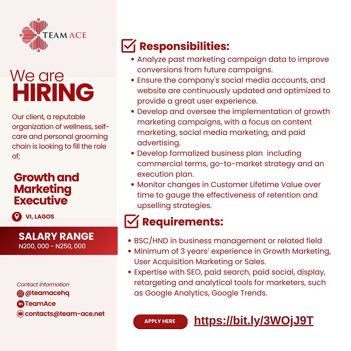 Job Opening! See flier for details Qualified and Interested? Apply here 👇🏽 bit.ly/3WOjJ9T #Tapswap #jobopening #hiringnow #employment #vacancy #jobopportunity #teamace