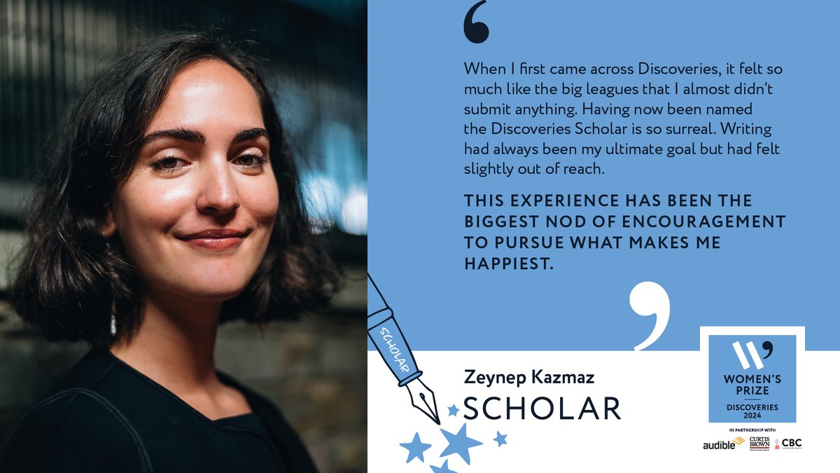 Next up announcing our #Discoveries 2024 Scholar - Zeynep Kazmaz! Her novel, Viscid Residue, explores a relationship between two people from fundamentally different backgrounds, as a woman struggles to find home and herself as an immigrant in London: bit.ly/2024Disco