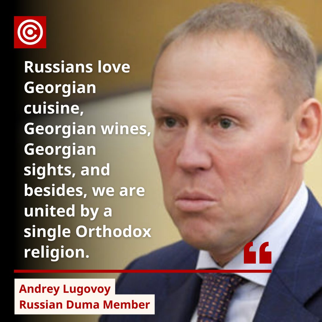 CivilGe's tweet photo. Andrey Lugovoy, Russian MP who had been implicated by the UK in the 2006 murder of Alexander Litvinenko, commented on developments around #ForeignAgentsLaw
"Now Georgians will have an opportunity to compare how Russia has been acting in recent years and how these unfriendly countries have been acting. I think now the citizens of this country will see the disrespectful attitude towards them and their sovereignty," he added.
