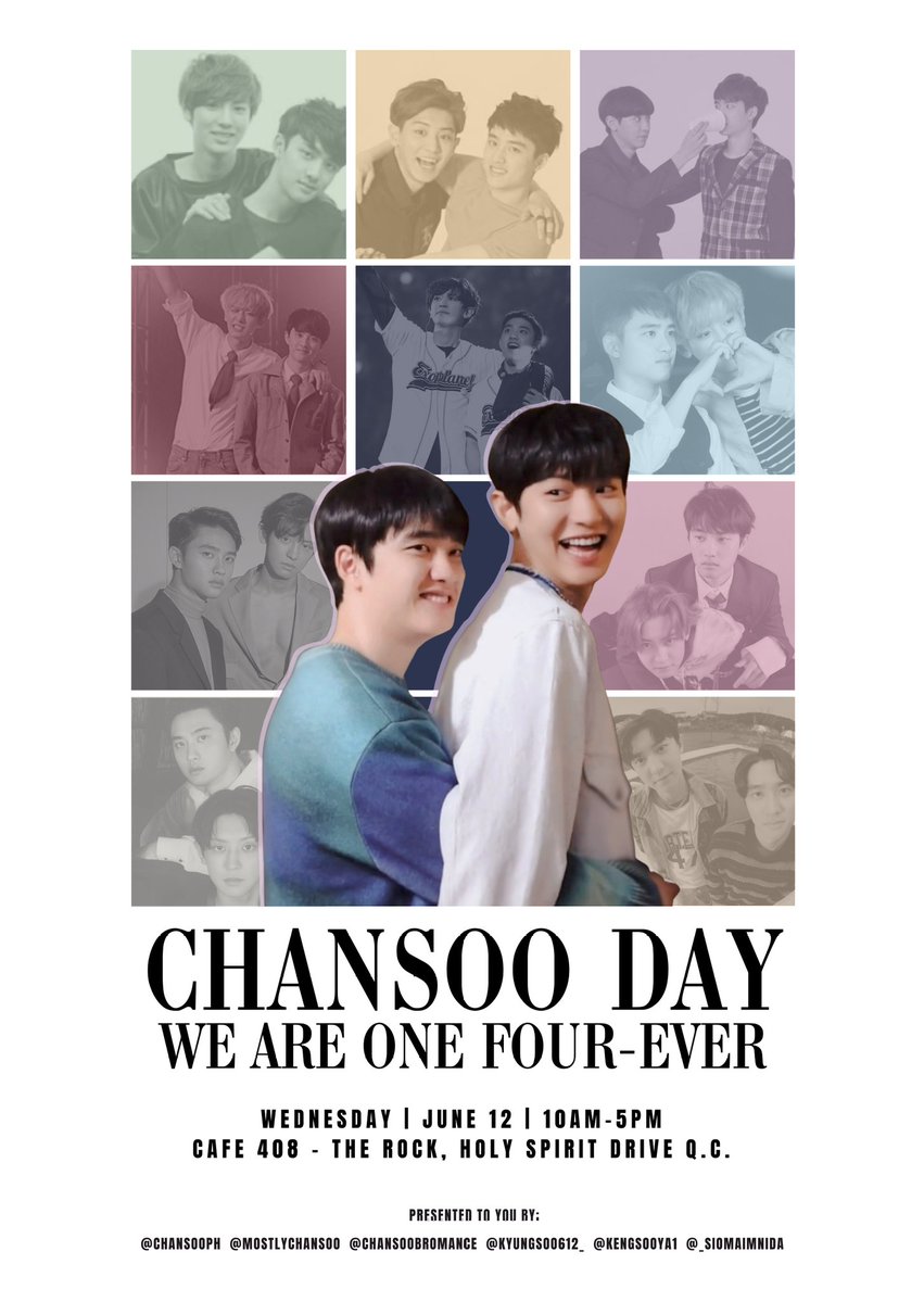 🌸 ChanSoo Day 2024 🍒🍑 𝐖𝐞 𝐀𝐫𝐞 𝐎𝐍𝐄 𝐅𝐎𝐔𝐑-𝐞𝐯𝐞𝐫 Let's go on a trip-down memory lane spanning 14 years of ChanSoo's friendship. One era after another!~ 📆 June 12 | Wednesday 🕜 10am - 5pm 📍 @cafe408_ #WeAreOneFOURever #ChanSooDay2024 #ChanSoo #찬수