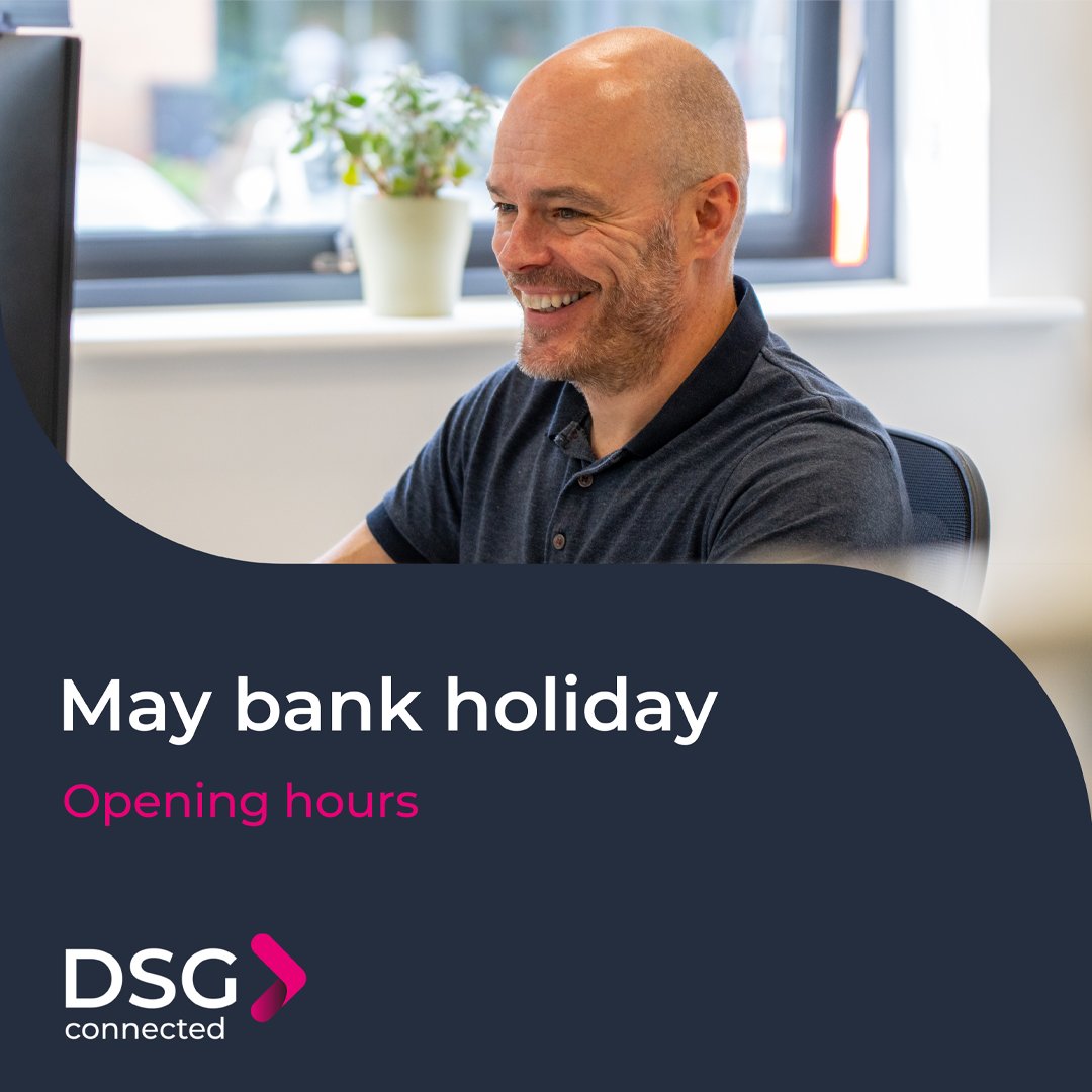 DSGconnected's tweet photo. Our head office opening times this Spring Bank Holiday!⬇️

Monday 27th - 10am - 4pm

Whether you're taking a break or powering through, we are here to assist you and your dealership. Contact us for any help you might need! https://t.co/8diAnFJZcR