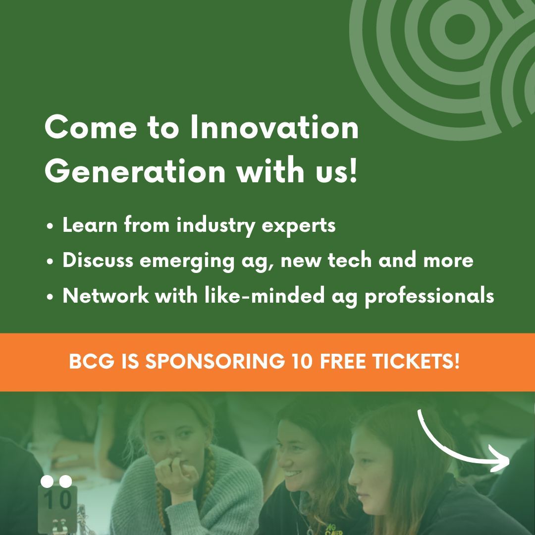 BCG_Birchip's tweet photo. Applications open! The BCG Young Farmer Network is sponsoring 10 free tickets to Innovation Generation in 2024 for young people in ag aged 18-35.
๐ Learn more and apply: https://t.co/WtgCaQTBgQ
#ausag #aginnovation #agchatoz #ig24 #bcg #birchipcroppinggroup #bcgyfn https://t.co/06Ed0Ccf6M