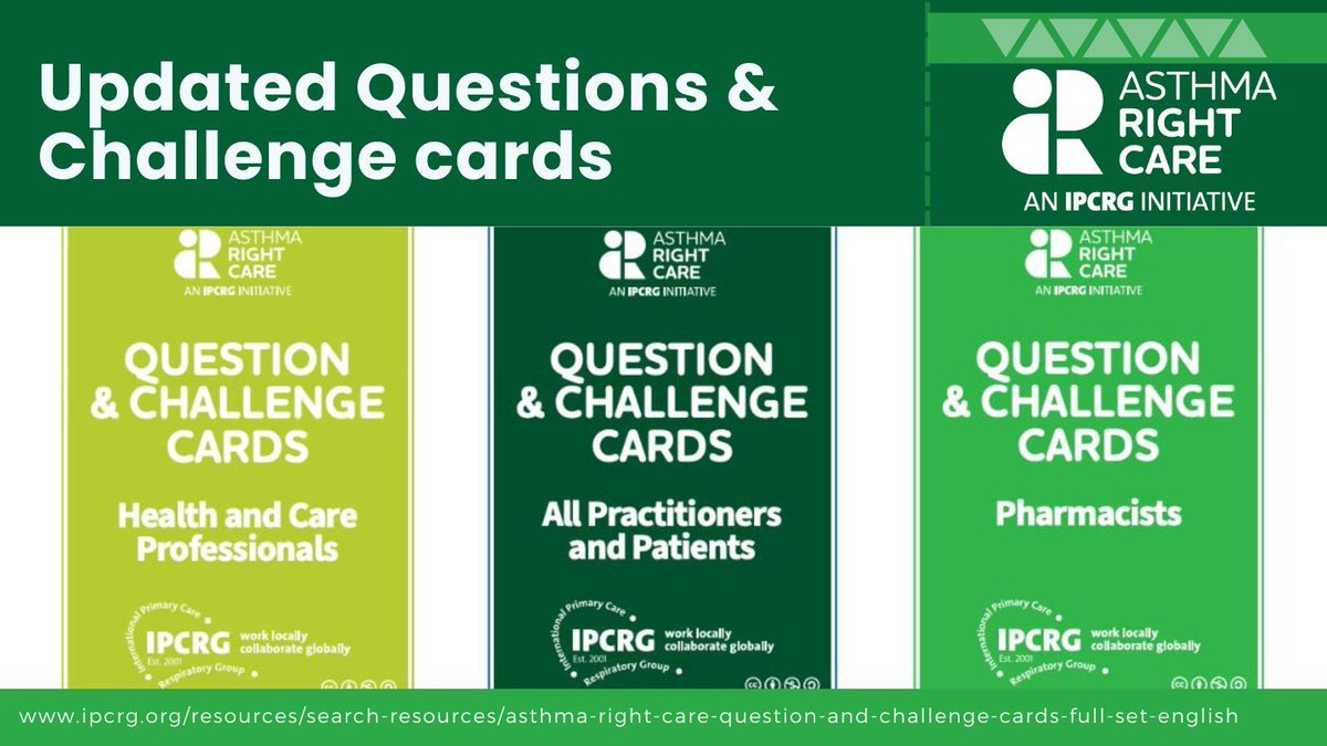 The Asthma Right Care Question & Challenge Cards have been updated with new questions, and are available in English, Spanish, Portuguese, and Greek, contain provocative statements and discussion questions, and are useful for social media. Learn more at: buff.ly/3xASfdr