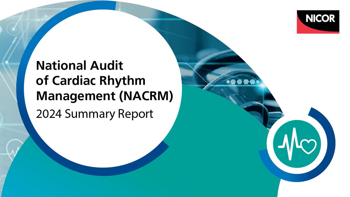 CardiacAudit's tweet photo. Take a look at NACRM report for insights into cardiac rhythm management procedures.

With interactive slides, this year's report offers the current trends and treatments, empowering patients and clinicians.

Find out more: https://t.co/W0SvkoFokc

@BHRSociety

#HeartHealth #NICOR https://t.co/epUEqiaH7Q
