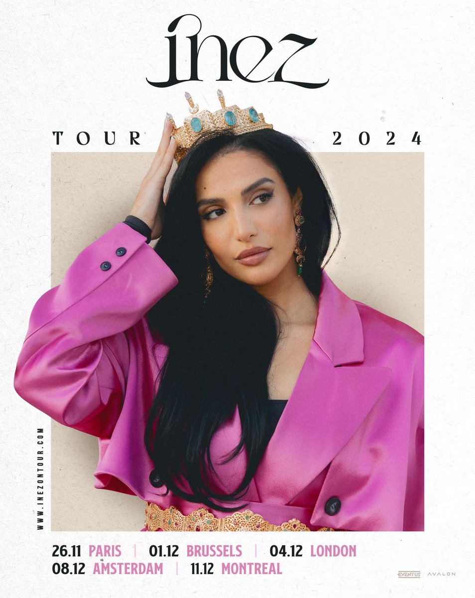 ArenaTourOf's tweet image. 🚨 ANNONCE 🚨 Retrouvez #INEZ sur scène en 2024 🏟

🏟 Lieu : Paris | La Maroquinerie
🗓 Date : mardi 26 novembre 2024
🎟️ Prix &amp;amp; Catégories : Tarif unique : 24,10€
🎉 Réservations ▻ arena-tour.fr/inez-la-chante…

#concert #inez #lamaroquinerie #paris #tickets
