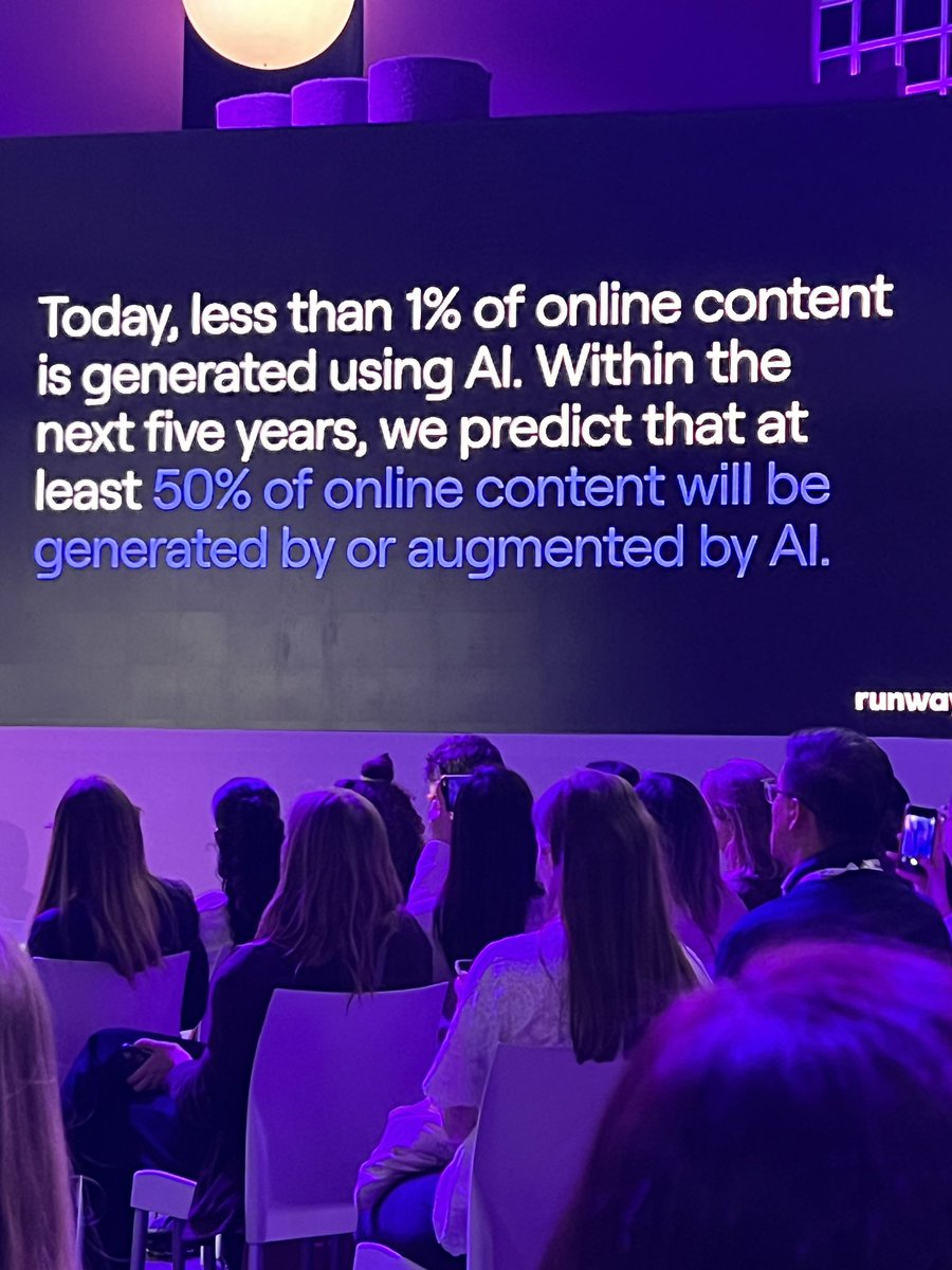 ko_karen's tweet photo. Get ready for a tsunami wave of AI generated content … @runwayml @VivaTech https://t.co/WgIZB2UJoU