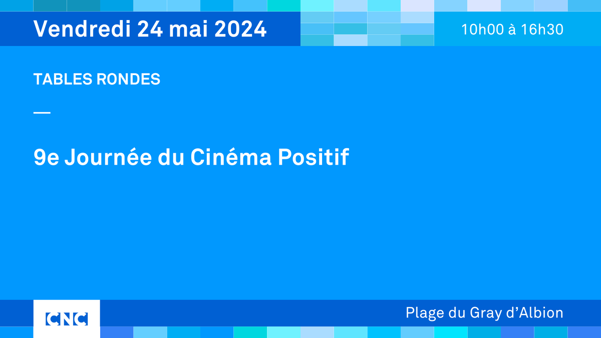 #Cannes2024 Journée du @cinemapositif Organisée par la fondation Positive Planet présidée par @jattali, cette 9e édition parrainée par #SamuelLeBihan évoquera les thèmes « Cinéma, Sport, Handicap & Environnement » Vendredi 24 mai à partir de 10h | Plage CNC