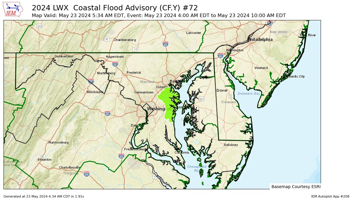 LWX updates Coastal Flood Advisory (extends time and expands area to include District of Columbia [DC], continues Anne Arundel [MD]) mesonet.agron.iastate.edu/vtec/f/2024-O-…