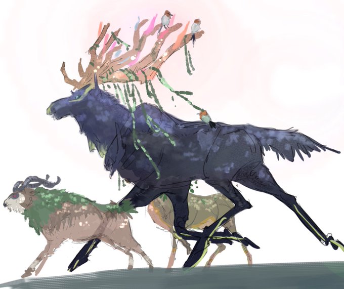 「bird deer」 illustration images(Latest)