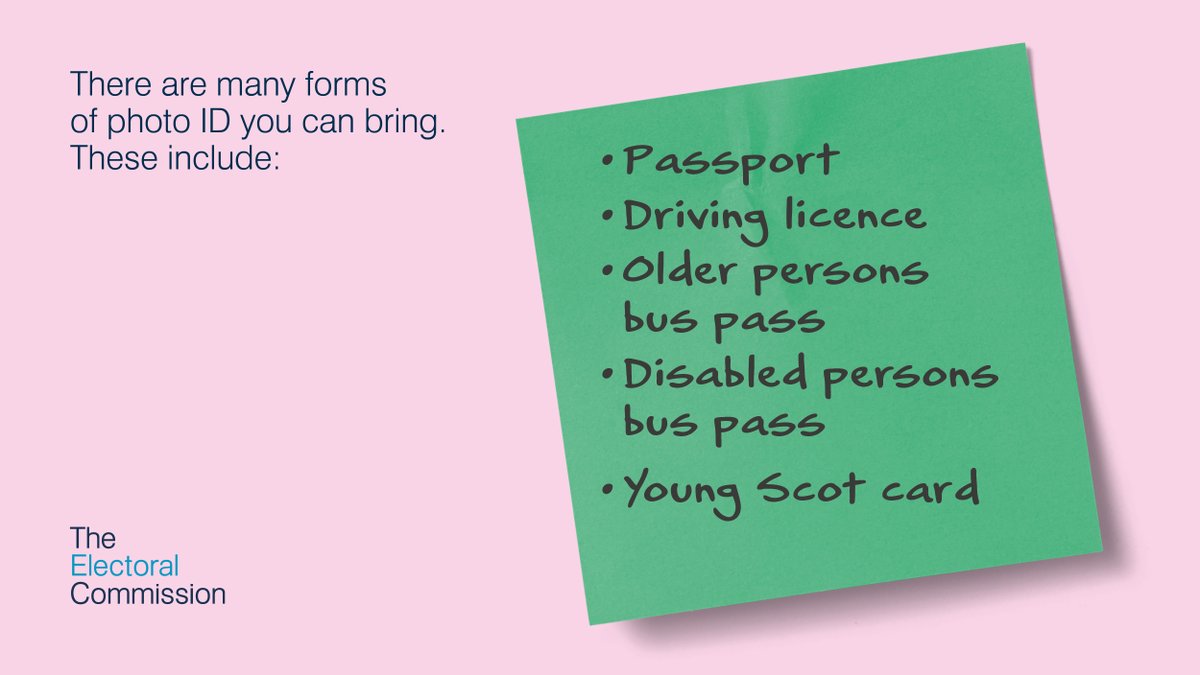 📸 Planning to vote in person at the UK Parliamentary (general) election? Remember to bring valid photo ID with you to the polling station. Acceptable forms include passport, driving license, bus pass or Young Scot card. More 👉 ow.ly/597v50RS8wL