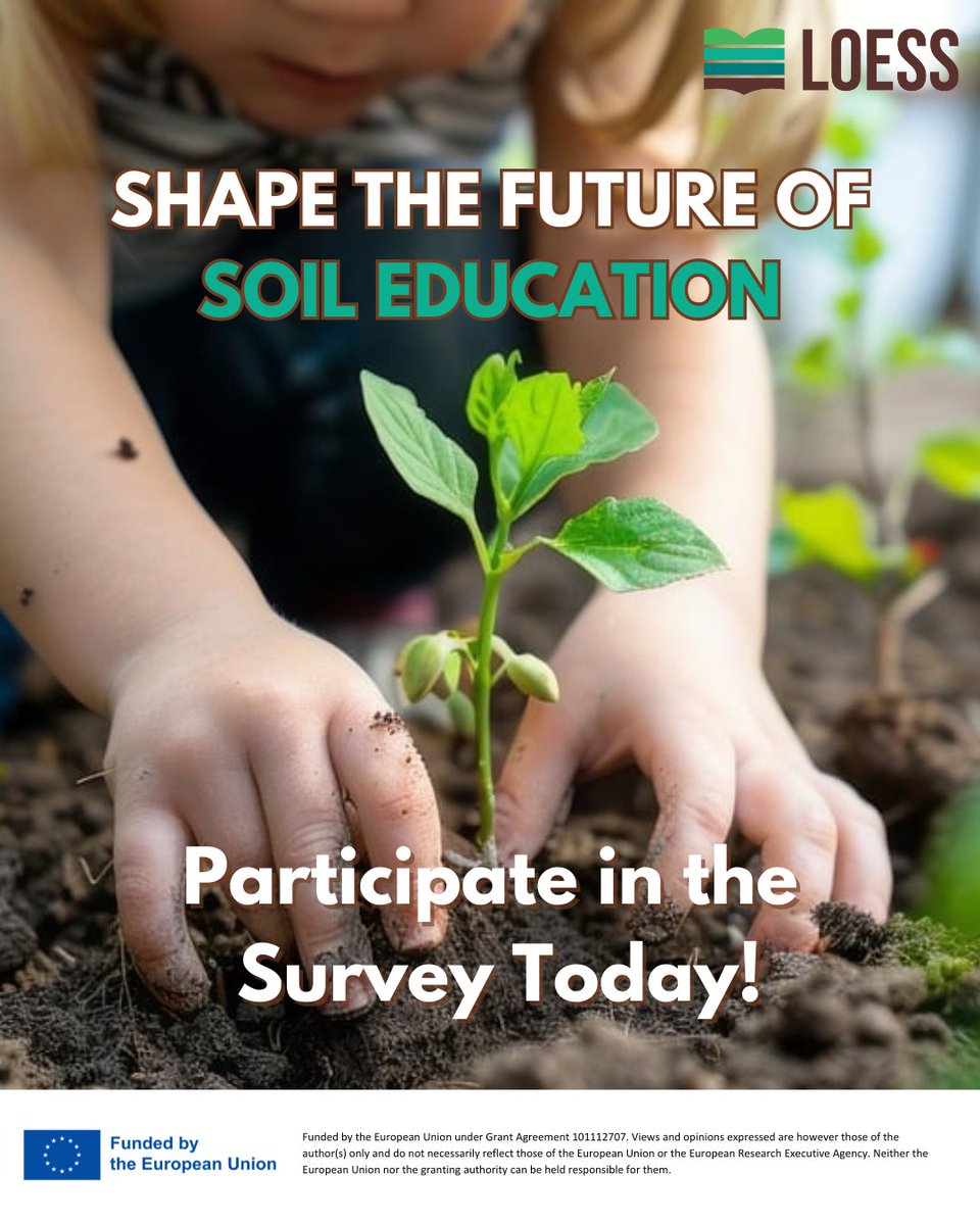 🌍 Educators, help shape #SoilEducation in Europe! 👩‍🏫 Join the @LOESSproject questionnaire, identify barriers and needs in #SoilEducation and help us develop teaching materials!🌱 Your expertise in #STEM subjects is crucial!🤩 🔗Participate: shorturl.at/ajdY6