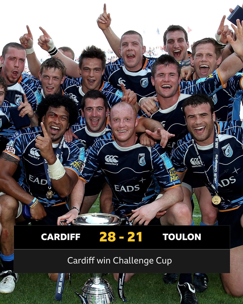 On this day in 2010, Cardiff made history by becoming the first Welsh team to win a European trophy after beating Toulon in the Challenge Cup final 🏆

#BBCRugby
