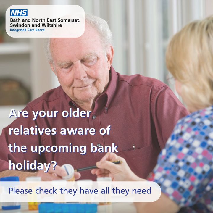 Some older people and those who are vulnerable may be unaware of the bank holiday. If you can, please check in on nearby friends and relatives to see if they have all they need, such as: ✅ Collected repeat prescriptions ✅ Local pharmacy opening times