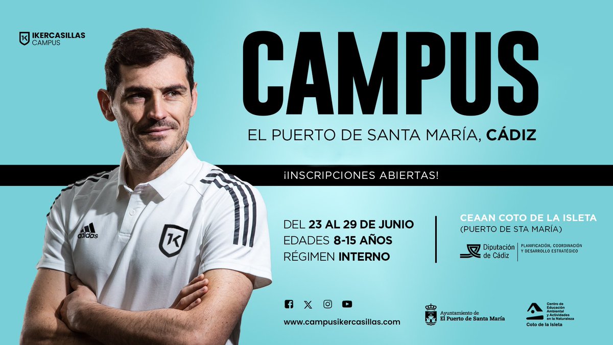 🚨GRANDES NOTICIAS 

Teníamos muchas ganas de contarlo y por fin podemos hacerlo. El #CampusIkerCasillas aterriza 🛬  en 🅲🅰🅳🅸🆉 este próximo verano 2024.

Disfruta de un campus multideporte lleno de actividades y con vistas al 🌊

Para más información: campusikercasillas.com