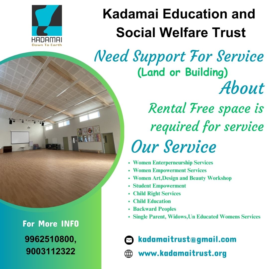 Need Support For Service Rental Free Space Is Required For Service #kadamaieducation,#education,#employment,#empowerment,#womenlivelihood,#northchennai,#studentempowerment,#kadamai,#women,#empowerment,#india's first Auto and Bike Oxygen Ambulance.