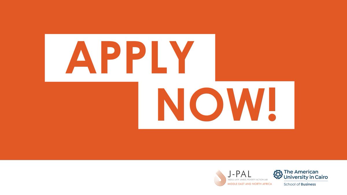 🚨J-PAL MENA is hiring interns to contribute to its mission to reduce poverty in the region by ensuring that policy is informed by scientific evidence. 

 👉🏼Find out more about the openings and how to apply here by the 10th of June: shorturl.at/cVN0t