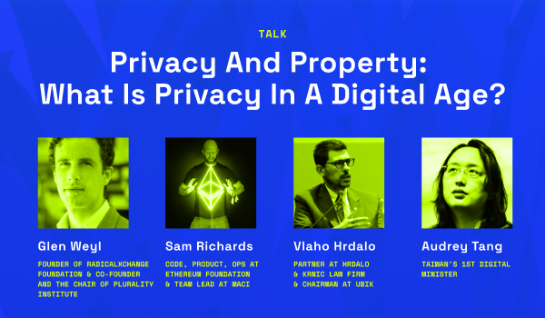 blocksplit's tweet photo. 🔒 What Is Privacy In A Digital Age! 🔒

Join us for a thought-provoking talk on "Privacy and Property: What is Privacy in a Digital Age?" Dive deep into the complexities of privacy rights and digital autonomy as our expert speakers unravel the secrets to reclaiming control over our digital identities.

Featured Speakers:
▪ @glenweyl, Founder and Chair of the @PluralityInst, Founder of @RadxChange.

▪ @samonchain, Code, product, ops at @ethereum & Team lead at @zkMACI 

▪ @VlahoHrdalo, Partner at Hrdalo & Krnic Law Firm & Chairman at @UbiKhr

▪ @audreyt, Taiwan's 1st digital minister

Be sure to catch this insightful conversation at the main stage on May 28th, just after the BlockSplit opening ceremony!