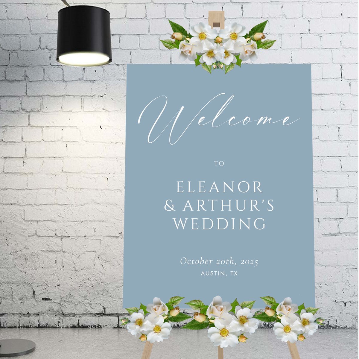 oweddance's tweet image. A Touch of Elegance! 💍 Welcome guests with this dusty blue wedding sign. Personalize it &amp;amp; make it yours! #weddingdecor #weddingwelcome #dustybluewedding zazzle.com/welcome_in_sty…