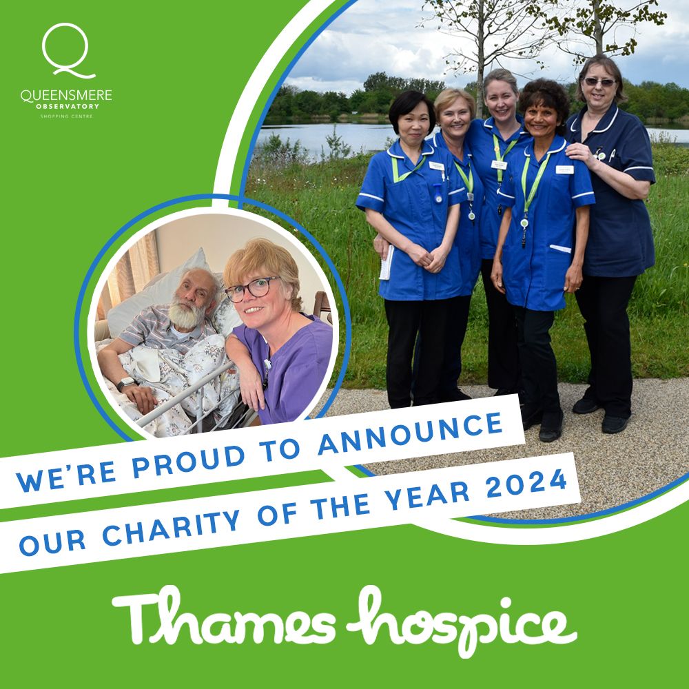 We are proud to announce that our chosen charity for 2024 at Queensmere Shopping Centre is Thames Hospice. Join us in supporting their incredible work throughout the year! #QueensmereObservatory #Slough #ThamesHospice #SupportingOurCommunity