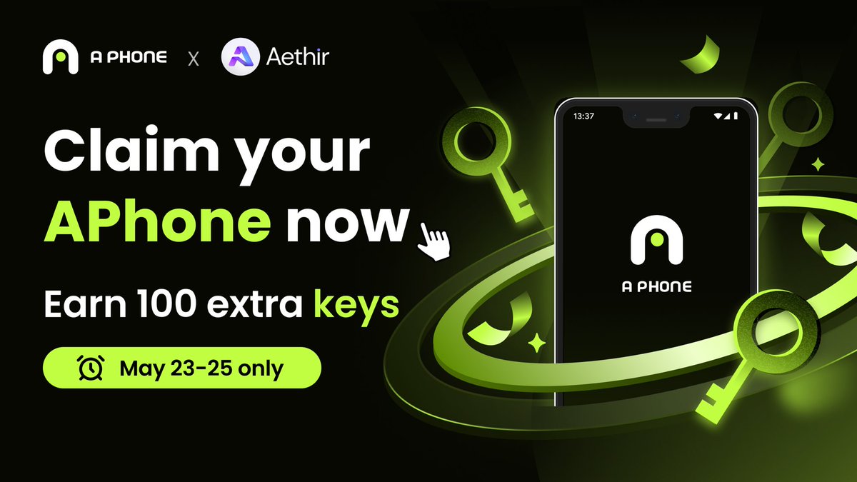 APhone just dropped 20,000 exclusive passes to all valued <a href="/AethirCloud/">Aethir</a> Node owners 🌟

Claim your complimentary APhone Pass within the first 3 days (May 23-25) and get 100 bonus keys! 🎉

Simply visit our claim portal + connect the same wallet address that holds the Checker Node