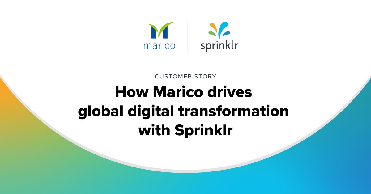 🚀 Marico's digital journey with <a href="/Sprinklr/">Sprinklr</a> is a game-changer! From trend-spotting to crisis management, Sprinklr ensures Marico remains a step ahead in the competitive fast-moving consumer goods (FMCG) landscape. Read more: ms.spr.ly/6013Yj36X