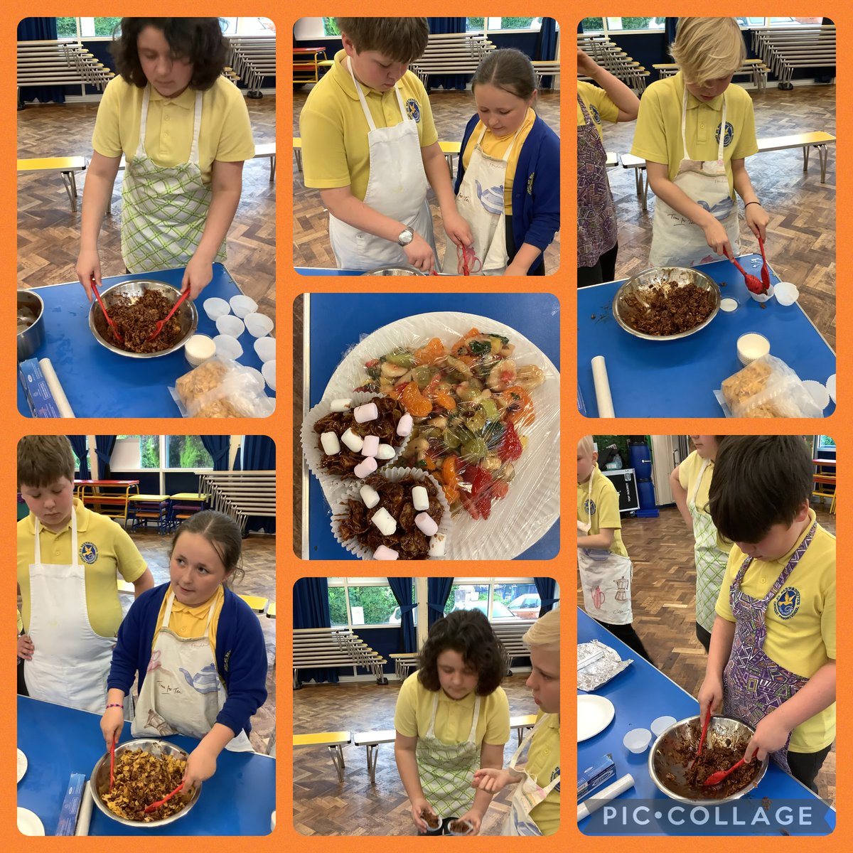Karen's Cooking Club. Delicious fruit salad and cornflake cakes.