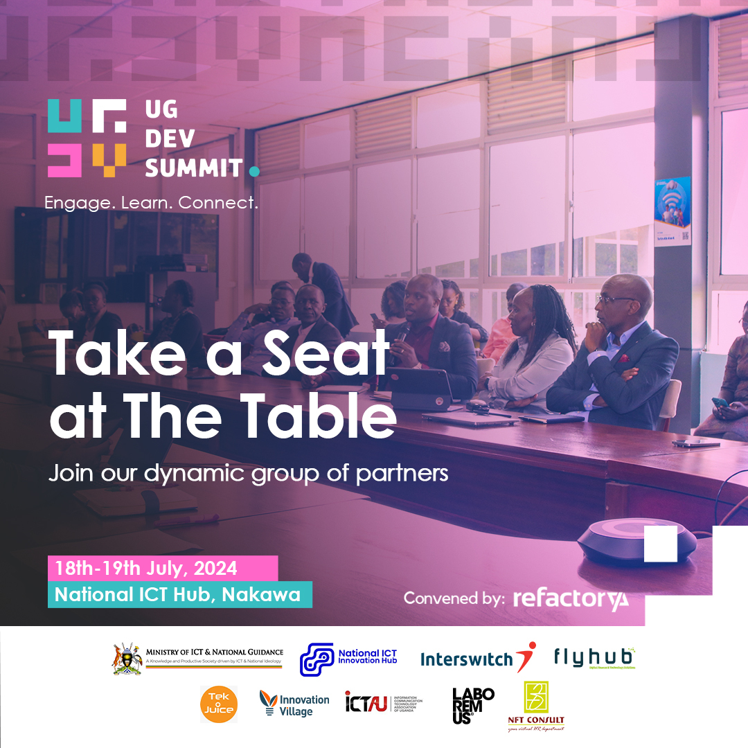 The #UGDevSummit is a rare opportunity to sit at the same table as countless tech giants. 

A partnership with the Uganda Developer Summit offers you a backstage pass to share insights and resources with Uganda’s best tech companies, associations, recruitment agencies, academic