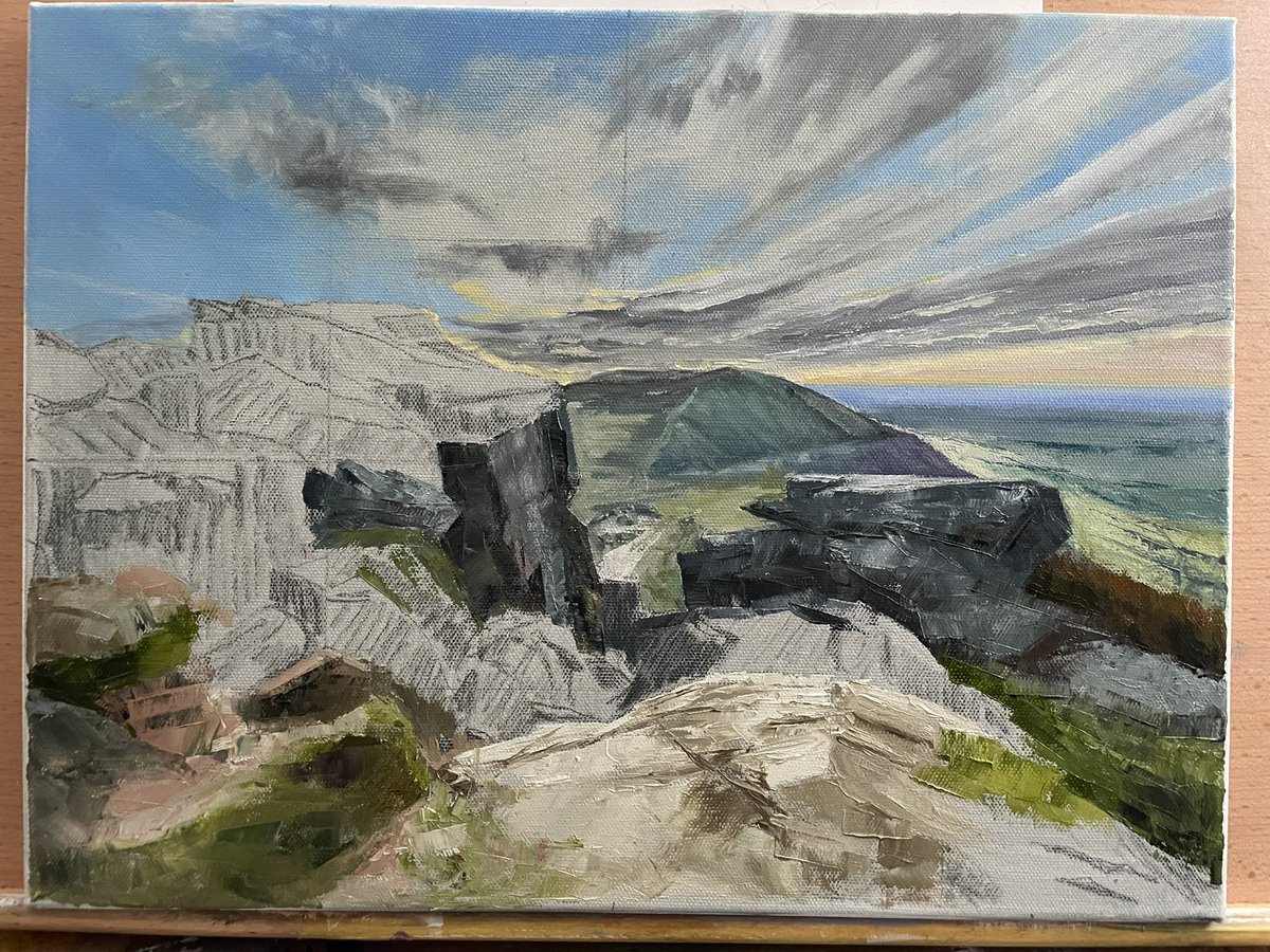 Wainstones #workinprogress #oilpainting #oiloncanvas #northyorkmoors